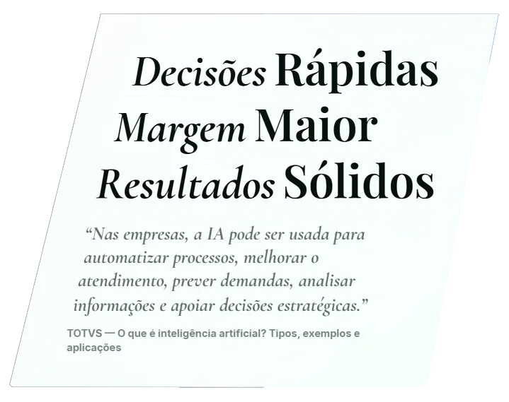 Decis&otilde;es r&aacute;pidas, margem maior, resultados s&oacute;lidos
